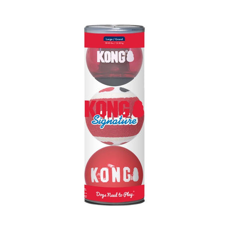 KONG Signature Balls 3 - pk Assorted Large - PET TOYS BOOKS - Beattys of Loughrea