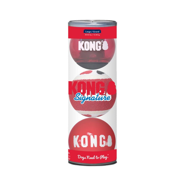 KONG Signature Balls 3 - pk Assorted Large - PET TOYS BOOKS - Beattys of Loughrea
