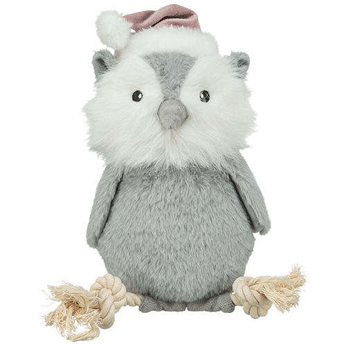 Trixie Festive Medium Plush Owl Pet Toy With Rope – 31cm - PET TOYS BOOKS - Beattys of Loughrea