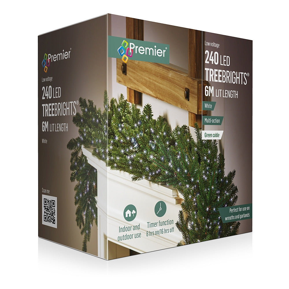 Premier 240 LED Multi-Action Treebrights with Timer, White