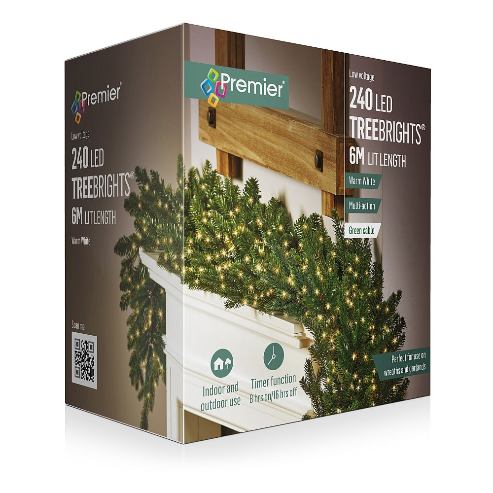 Premier 240 LED Multi-Action Treebrights with Timer, Warm White