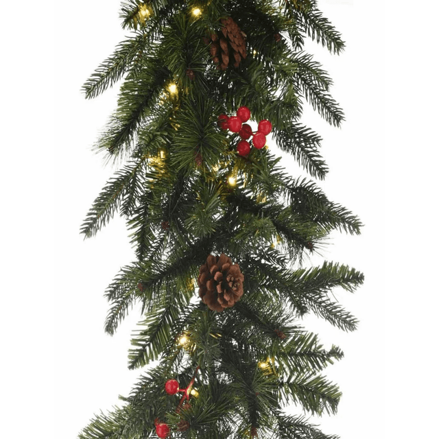 Festive Ben Nevis Pre-Lit Garland 270cm, Battery Operated - XMAS GARLANDS - Beattys of Loughrea