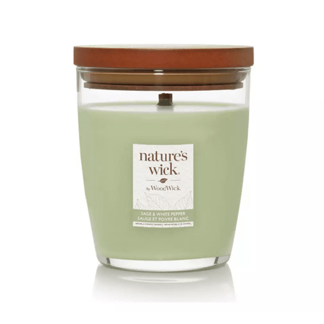 Nature’s Wick by WoodWick 284g Candle – Sage & White Pepper - CANDLES - Beattys of Loughrea