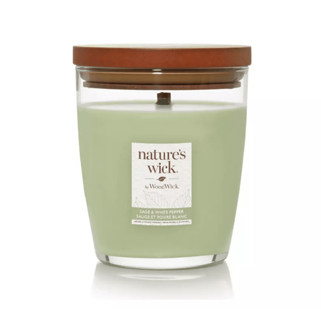 Nature’s Wick by WoodWick 284g Candle – Sage & White Pepper - CANDLES - Beattys of Loughrea