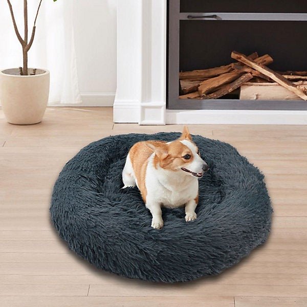 Extrastar Calming Donut Pet Bed Grey - Medium - PET SLEEPING BASKET, BEDS - Beattys of Loughrea