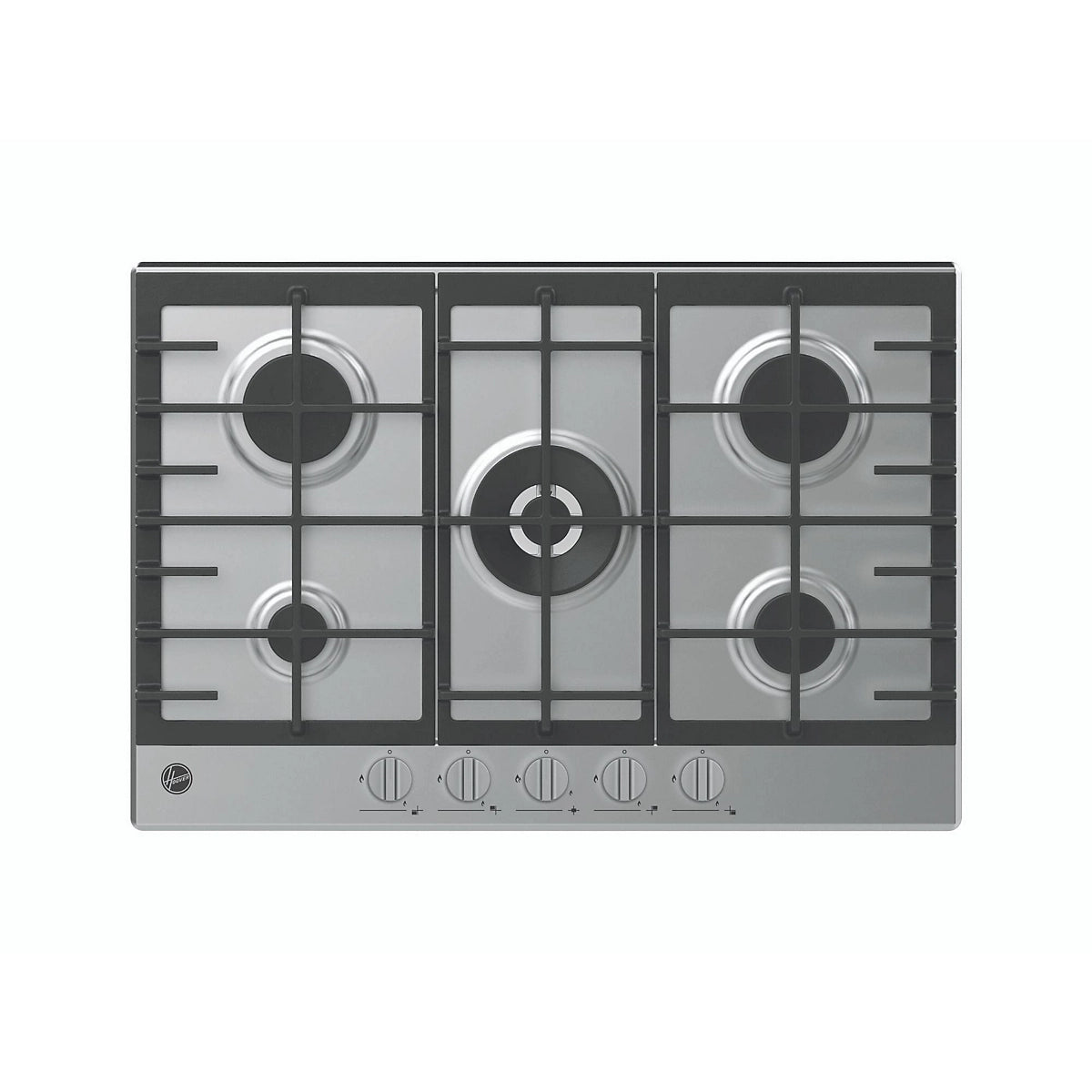 Hoover H-HOB 300 HHG75WK3X 75cm 5 Burner Gas Hob, Stainless Steel