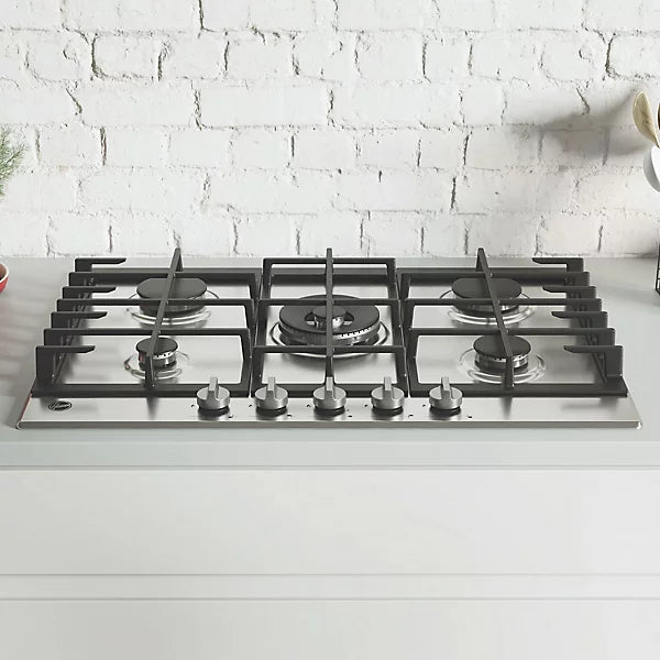 Hoover H-HOB 300 HHG75WK3X 75cm 5 Burner Gas Hob, Stainless Steel