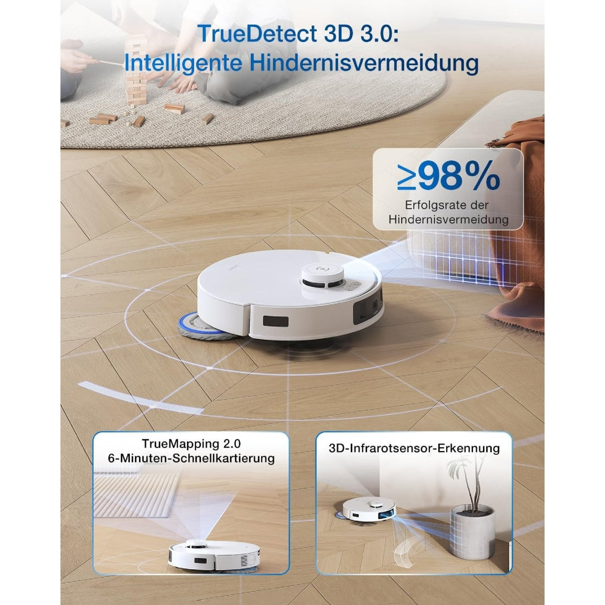 Ecovacs DEEBOT T30C PRO White Gen 2 Robot Vacuum - Beattys of Loughrea | www.beattys.ie