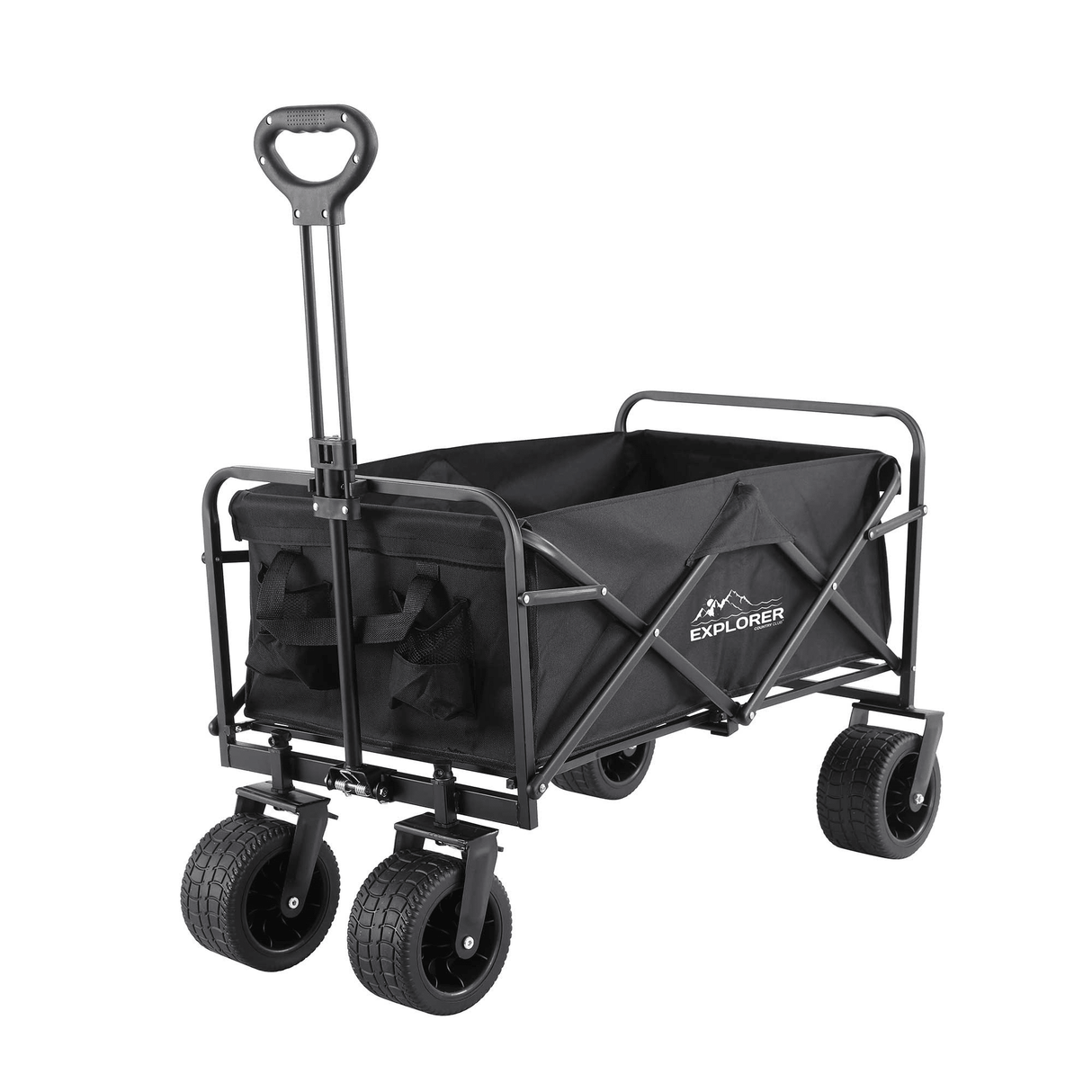 Explorer Foldable Handy Cart – Black – Extra Wide Wheels – 100KG Load - GARDEN TIDY BAGS, CARTS, SUNDRY ACCESSORIES - Beattys of Loughrea
