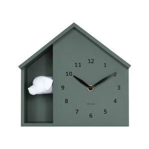 Wall Clock Peeking Doggy Jungle Green - CLOCKS - Beattys of Loughrea