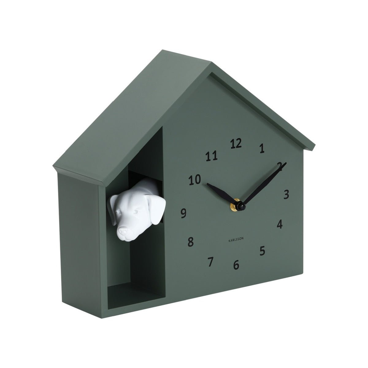 Wall Clock Peeking Doggy Jungle Green - CLOCKS - Beattys of Loughrea
