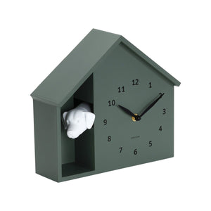 Wall Clock Peeking Doggy Jungle Green - CLOCKS - Beattys of Loughrea