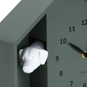 Wall Clock Peeking Doggy Jungle Green - CLOCKS - Beattys of Loughrea