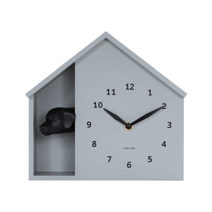 Wall Clock Peeking Doggy Mouse Grey - CLOCKS - Beattys of Loughrea