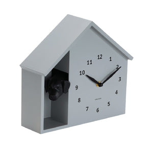 Wall Clock Peeking Doggy Mouse Grey - CLOCKS - Beattys of Loughrea