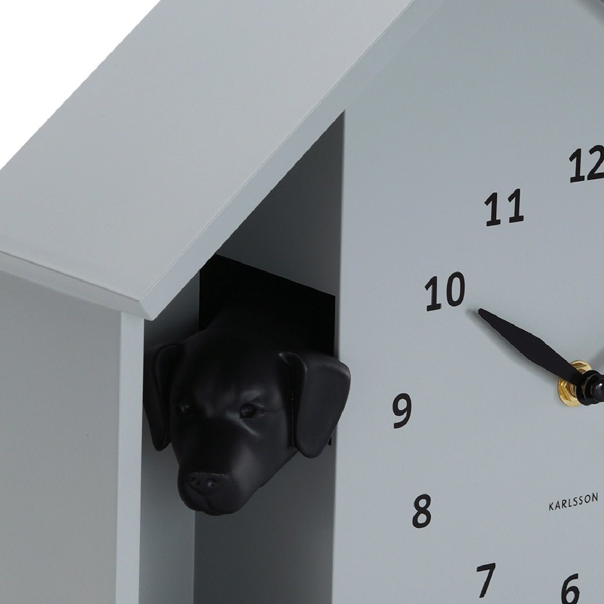 Wall Clock Peeking Doggy Mouse Grey - CLOCKS - Beattys of Loughrea