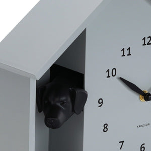 Wall Clock Peeking Doggy Mouse Grey - CLOCKS - Beattys of Loughrea