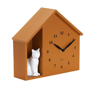 Wall Clock Sitting Cat Ochre Yellow - CLOCKS - Beattys of Loughrea