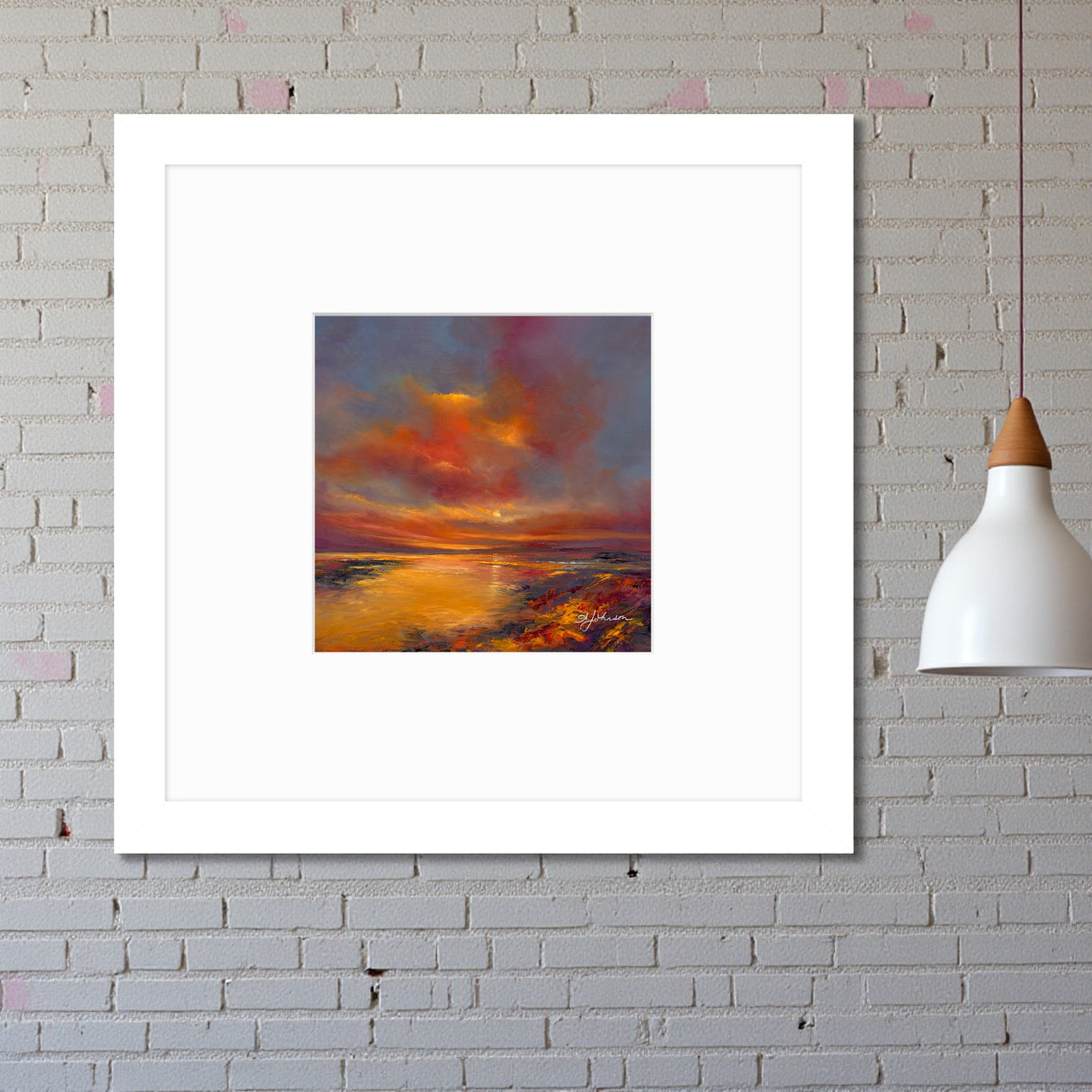 Golden Hour Sunset – Framed Picture with White Frame (W22) - Beattys of Loughrea | www.beattys.ie