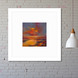 Golden Hour Sunset – Framed Picture with White Frame (W22) - Beattys of Loughrea | www.beattys.ie