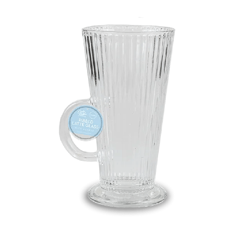 Ribbed Latte Glass 300ml - Beattys of Loughrea | www.beattys.ie
