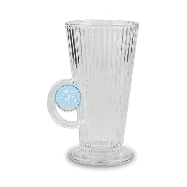 Ribbed Latte Glass 300ml - Beattys of Loughrea | www.beattys.ie