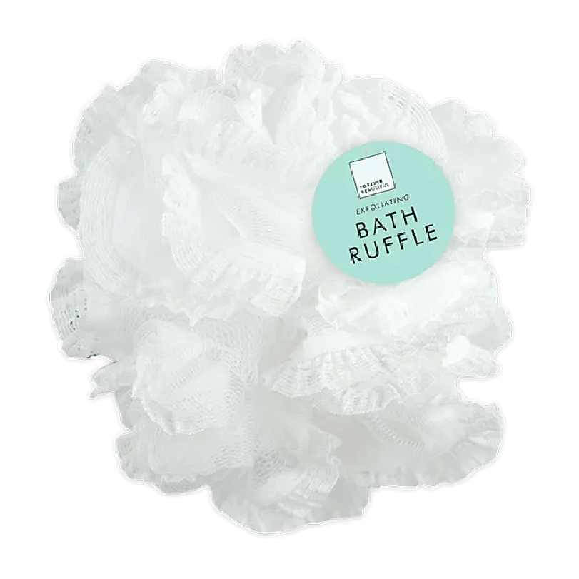 Exfoliating White Bath Ruffle - Beattys of Loughrea | www.beattys.ie