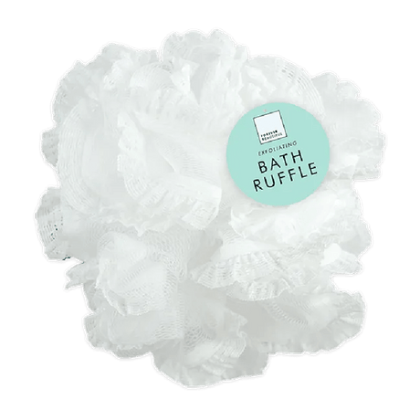 Exfoliating White Bath Ruffle - Beattys of Loughrea | www.beattys.ie