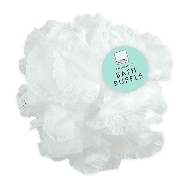 Exfoliating White Bath Ruffle - Beattys of Loughrea | www.beattys.ie