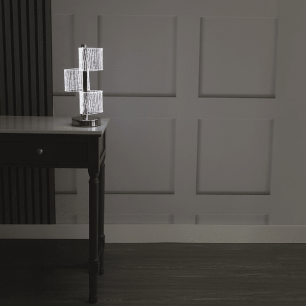 Acrylic Lamp with 3 Lights 34cm - TABLE/BEDSIDE LAMPS - Beattys of Loughrea