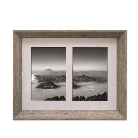 Natural Photo Frame Double 4x6in - PHOTO FRAMES - PLATED, GILT, STONE - Beattys of Loughrea