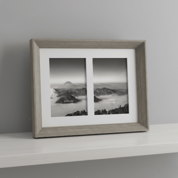 Natural Photo Frame Double 4x6in - PHOTO FRAMES - PLATED, GILT, STONE - Beattys of Loughrea