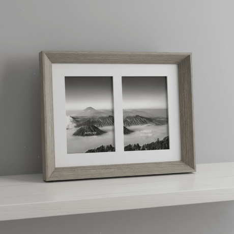 Natural Photo Frame Double 4x6in - PHOTO FRAMES - PLATED, GILT, STONE - Beattys of Loughrea
