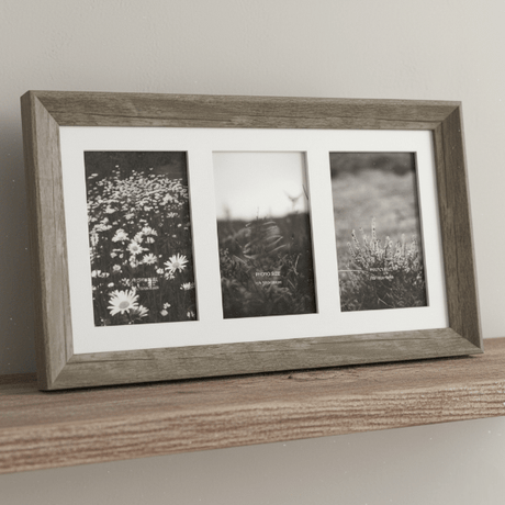 Natural Photo Frame Triple 4x6in - PHOTO FRAMES - PLATED, GILT, STONE - Beattys of Loughrea