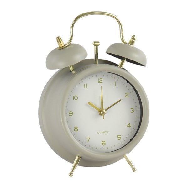 Taupe Retro Table Clock 17cm - CLOCKS - Beattys of Loughrea