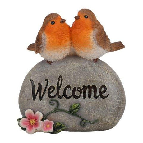 Welcome Robins Ornament 8 x 9.5cm - ORNAMENTS - Beattys of Loughrea
