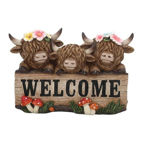 Welcome Highland Cows 27x18cm - ORNAMENTS - Beattys of Loughrea