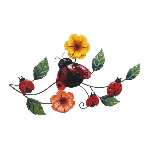Ladybird Wall Décor 61x36cm - GARDEN ORNAMENTS INCL SOLAR - Beattys of Loughrea