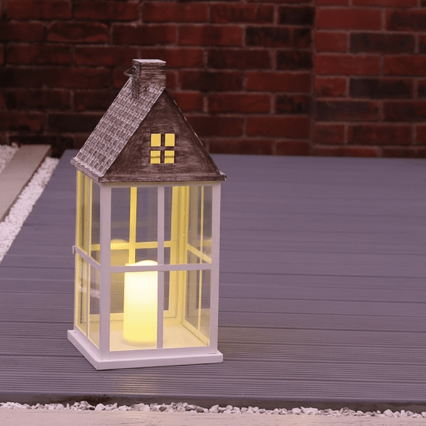 LED House Lantern 55cm - CANDLE HOLDERS / Lanterns - Beattys of Loughrea