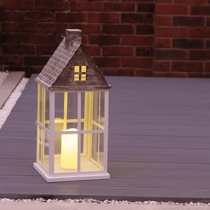 LED House Lantern 55cm - CANDLE HOLDERS / Lanterns - Beattys of Loughrea