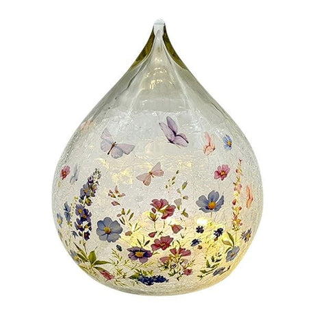 LED Floral Butterfly Teardrop 15cm - BATTERY LED CANDLES - Beattys of Loughrea
