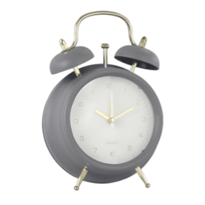 Grey Retro Table Clock 17cm - CLOCKS - Beattys of Loughrea