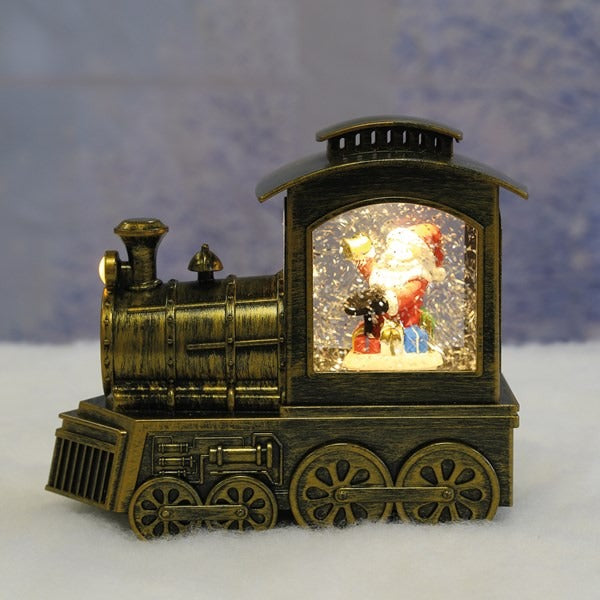 LED Train de Noël Père Noël à hélice 18x16cm