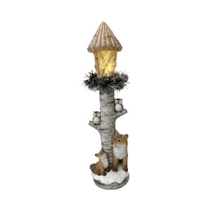 Lampadaire LED et renard 35cm