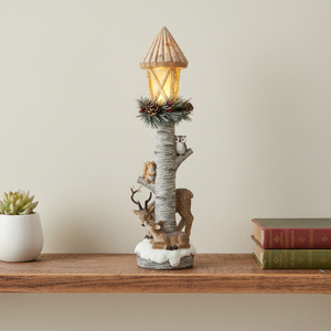 Lampadaire LED et chevreuil 35cm