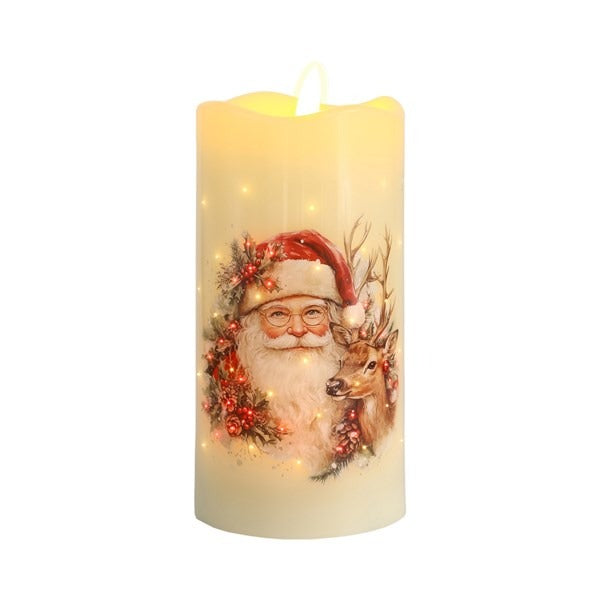 LED Santa Candle 7.5cm x 15cm