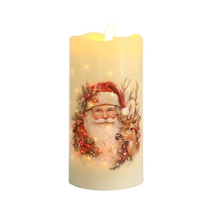 LED Santa Candle 7.5cm x 15cm
