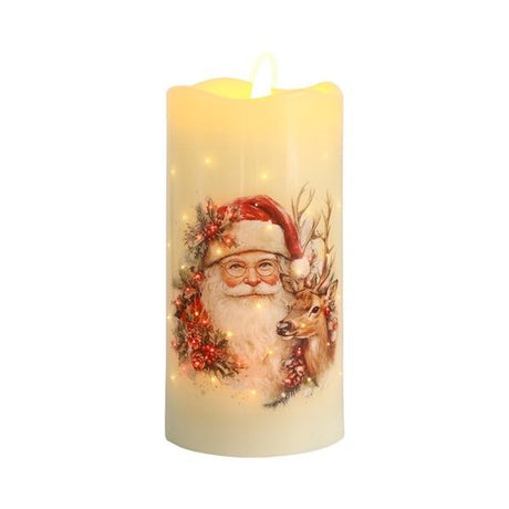 LED Santa Candle 7.5cm x 15cm - XMAS CANDLES - Beattys of Loughrea