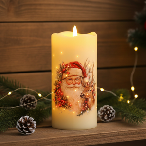 LED Santa Candle 7.5cm x 15cm