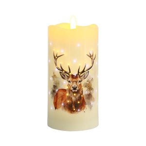 LED Hirsch-Kerze 7,5cm x 15cm